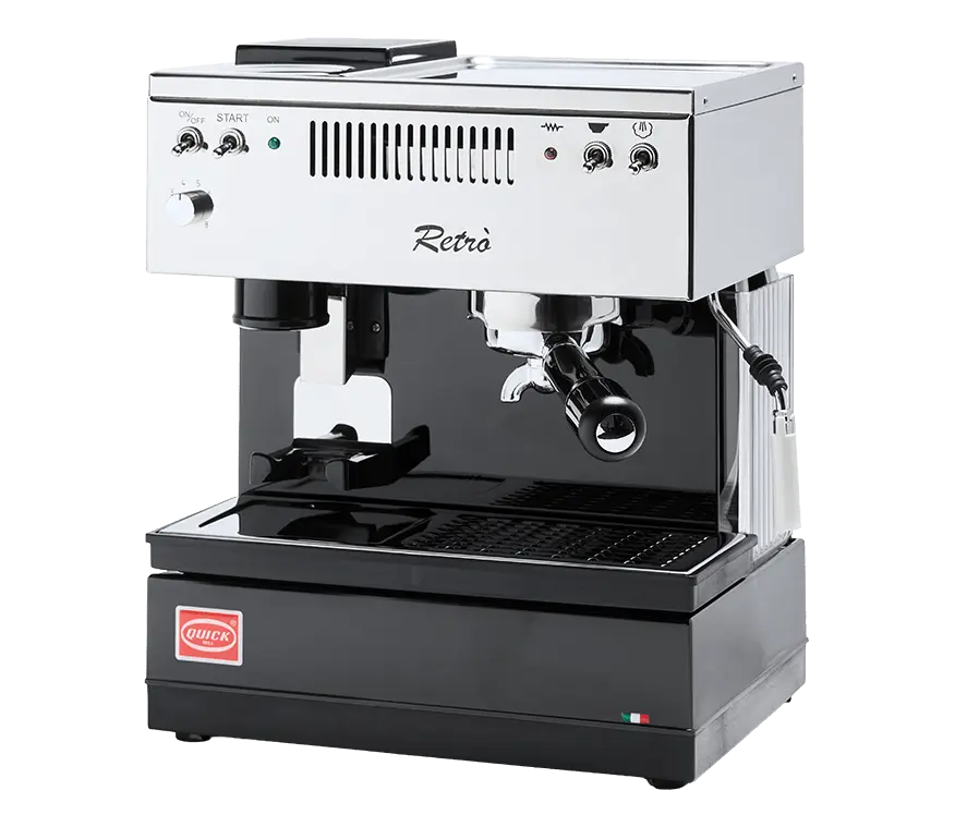 Quick Mill Retrò - Máquina de espresso retro Compacto con molinillo - Barista y Espresso