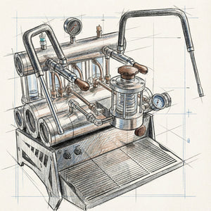 Máquina de espresso semiautomática comercial Aleman 7P | Bomba de engranajes y perfilado vía app