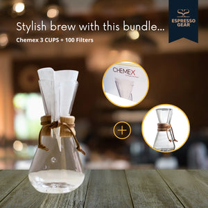 Chemex 3 tazas + 100 filtros ESPRESSO GEAR