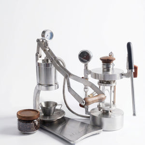 Máquina de espresso Aleman 2P con palanca manual | Base y bandeja antigoteo de acero inoxidable