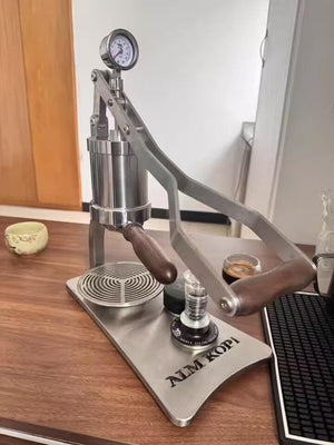 Máquina de espresso Aleman 2P con palanca manual | Base y bandeja antigoteo de acero inoxidable