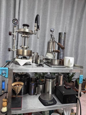Máquina de espresso Aleman Sniper con palanca manual | Precision Tower en acero inoxidable