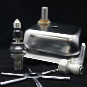 Enjuagador de jarra cuadrado 150mm Spinjet en acero inoxidable con piezas para limpieza eficaz de cafeteras Espresso.