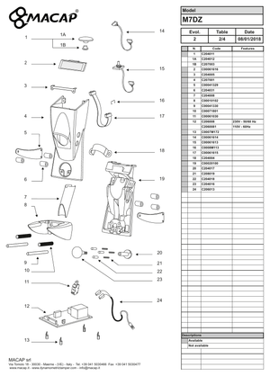 Macap Supporto Digitale MXDZ-M7DZ - Reservdel OEM nummer: C00020100