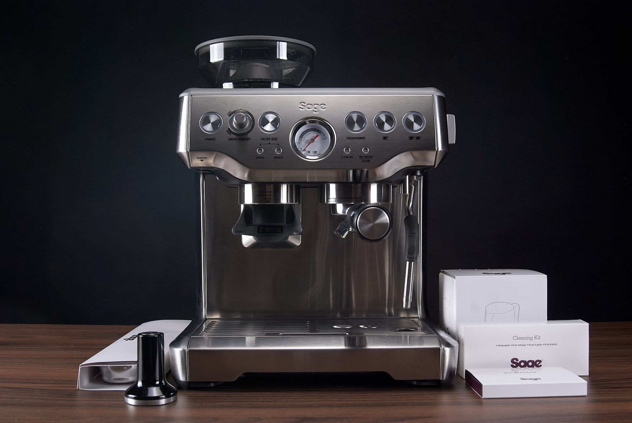  Sage The Barista Express - Máquina de café de grano a taza con  espumador de leche, BES875BKS - Sésamo negro : Hogar y Cocina