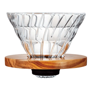 V60 Glass Dripper, Olive Wood - Barista och Espresso